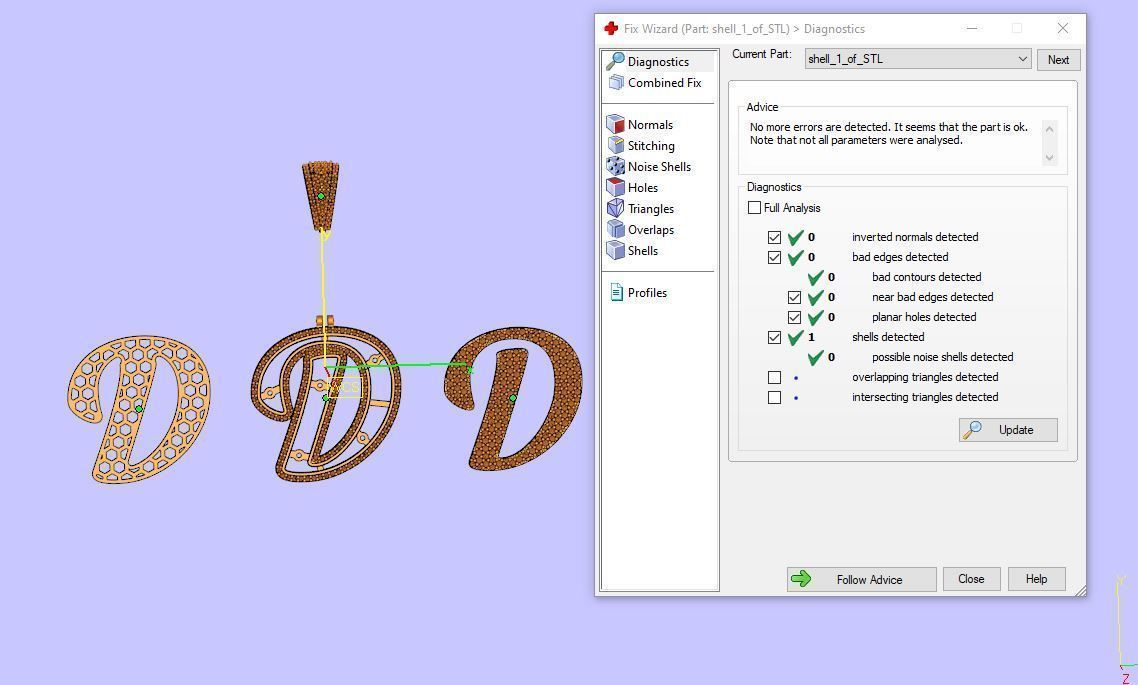 PAVE SETTING LETTER D 3D print model_10