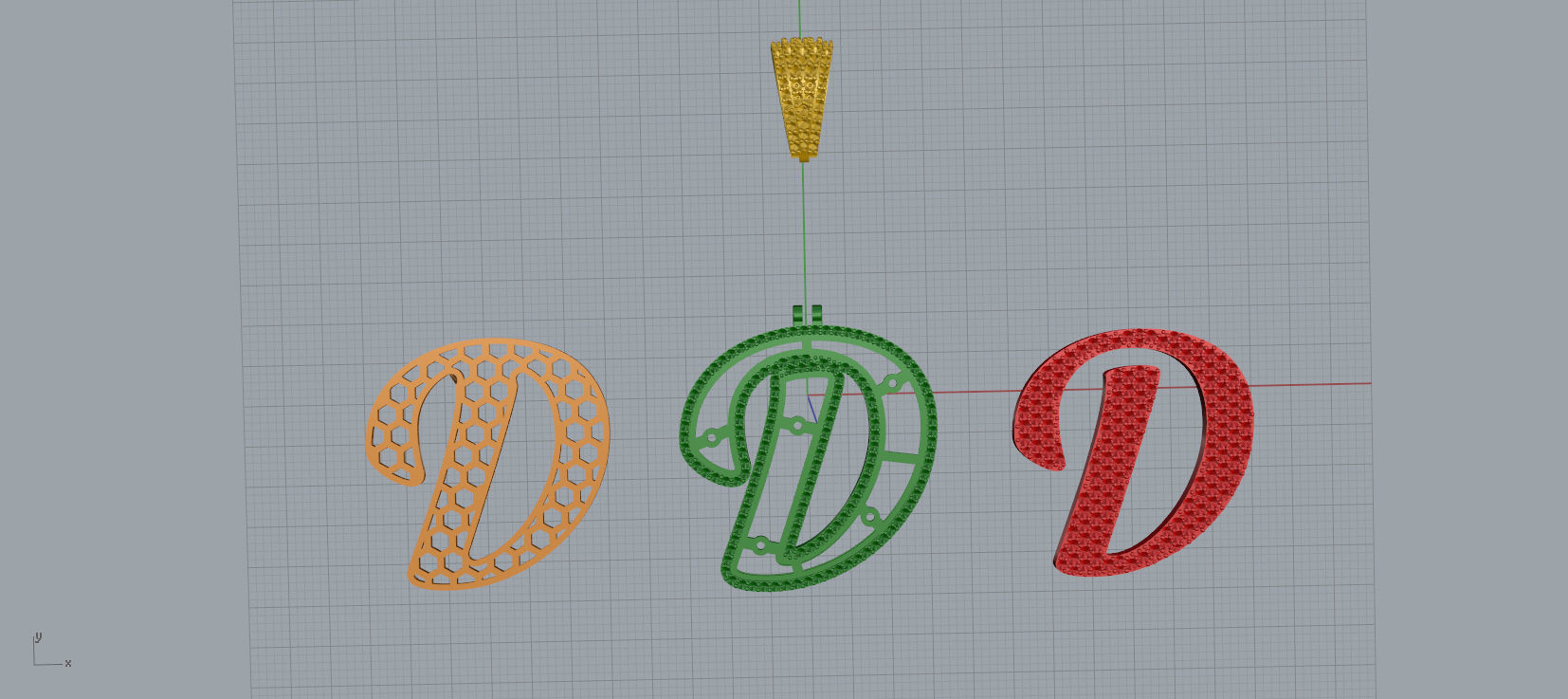 PAVE SETTING LETTER D 3D print model_9