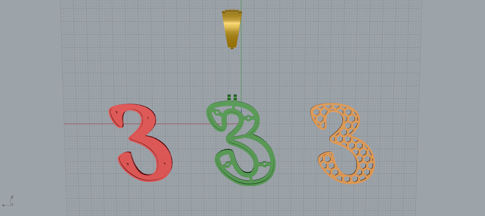 PAVE SETTING LETTER E 3D print model_5