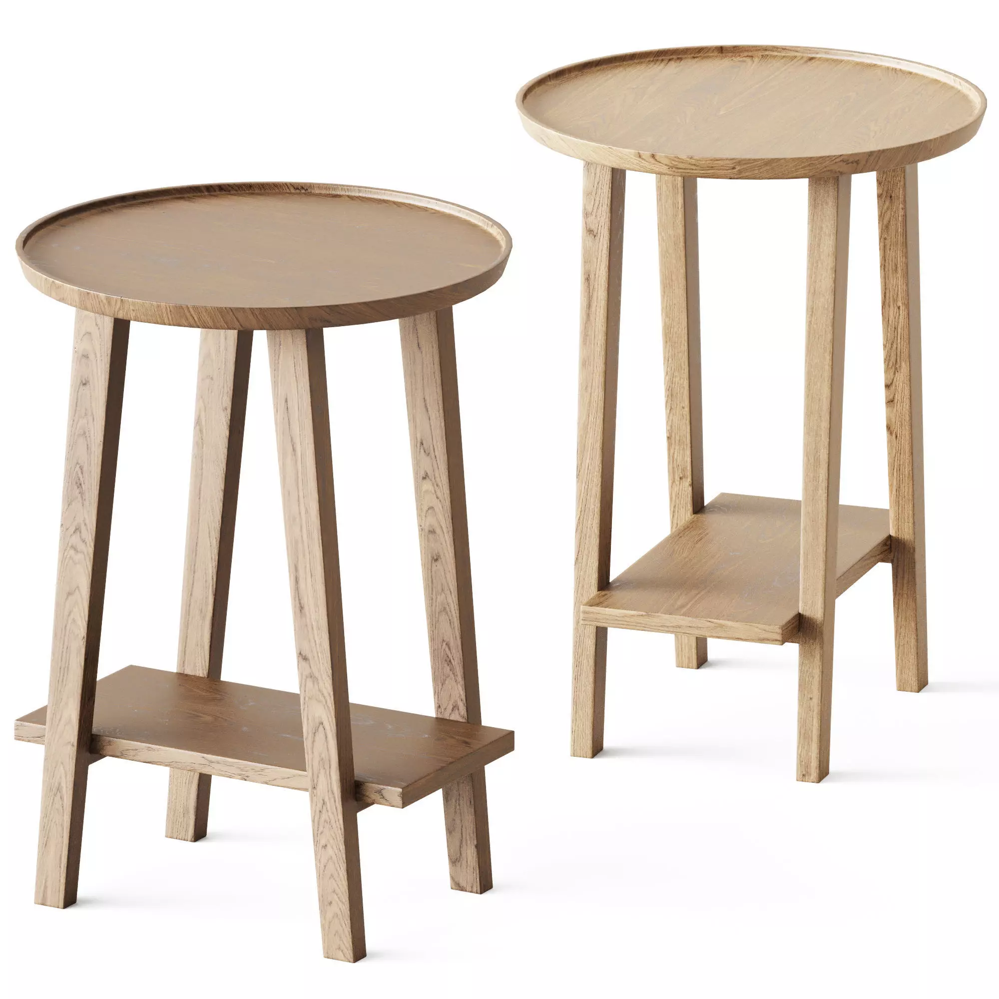 Wooden Oak Side Table LC 45 by Gervasoni 3D model_0