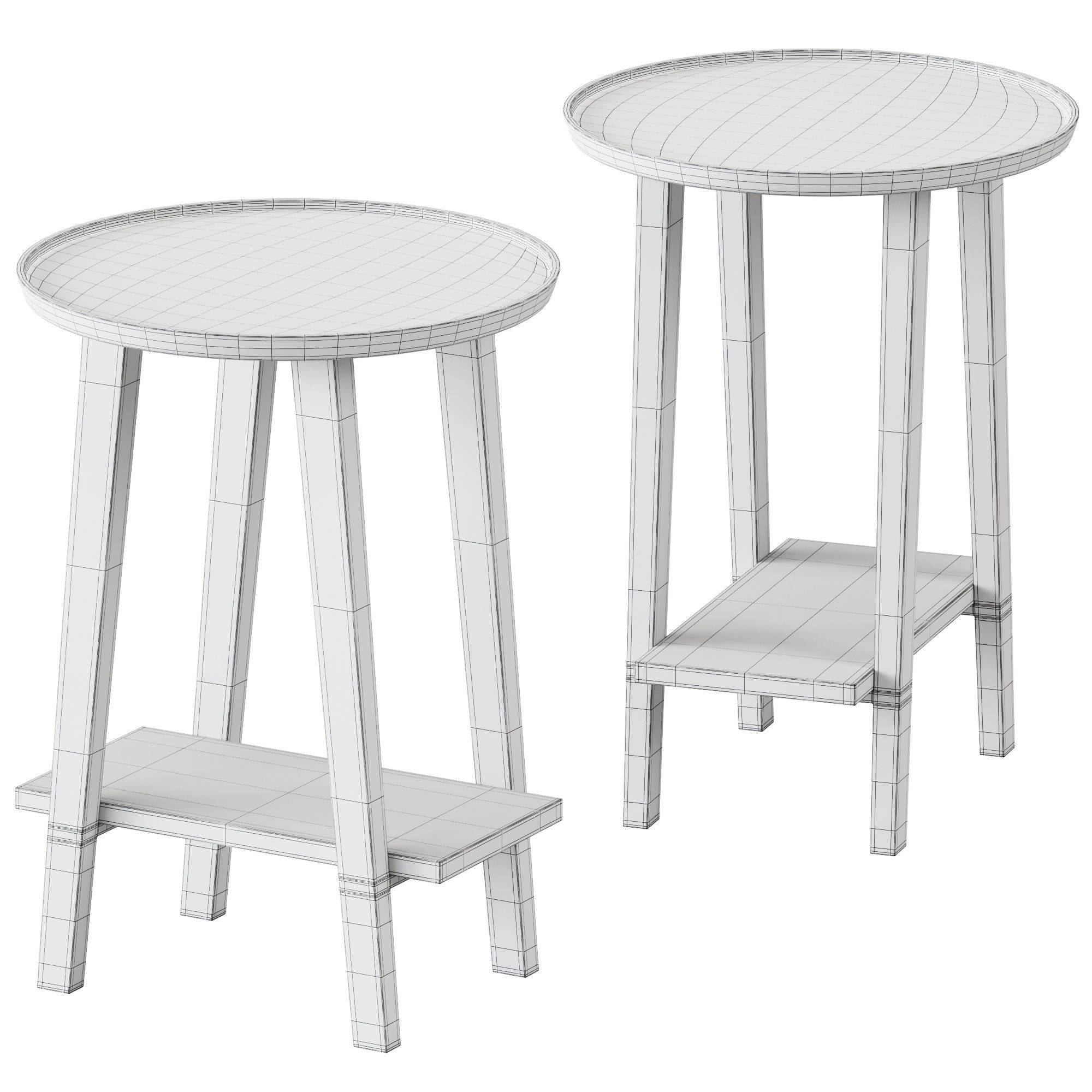 Wooden Oak Side Table LC 45 by Gervasoni 3D model_1