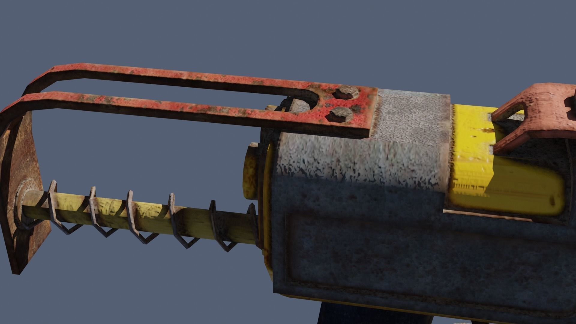 Gun - Weapon - Apocalyptic - SMG - Rifle - Rust - Old Low-poly 3D model_8