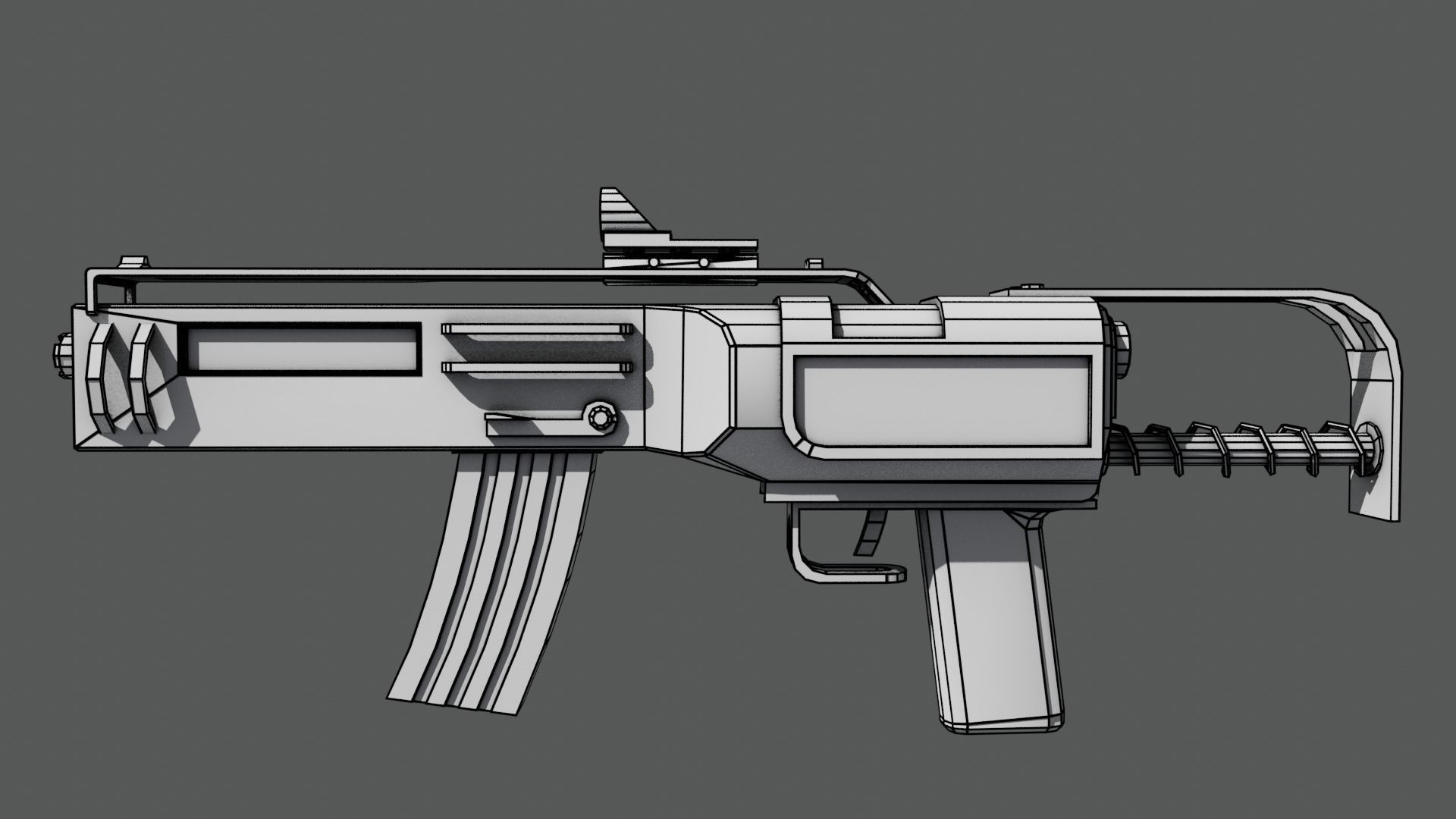 Gun - Weapon - Apocalyptic - SMG - Rifle - Rust - Old Low-poly 3D model_10