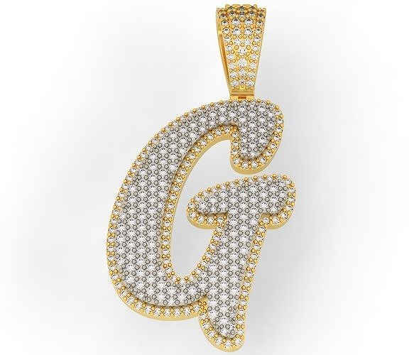 PAVE SETTING LETTER G 3D print model