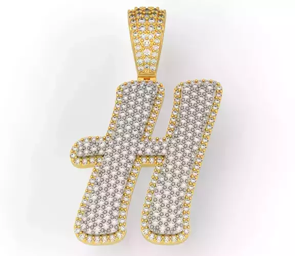 PAVE SETTING LETTER H