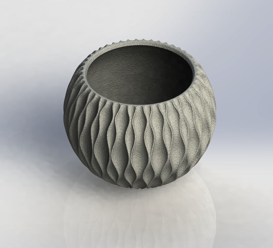 Flower pot 3D print model_5
