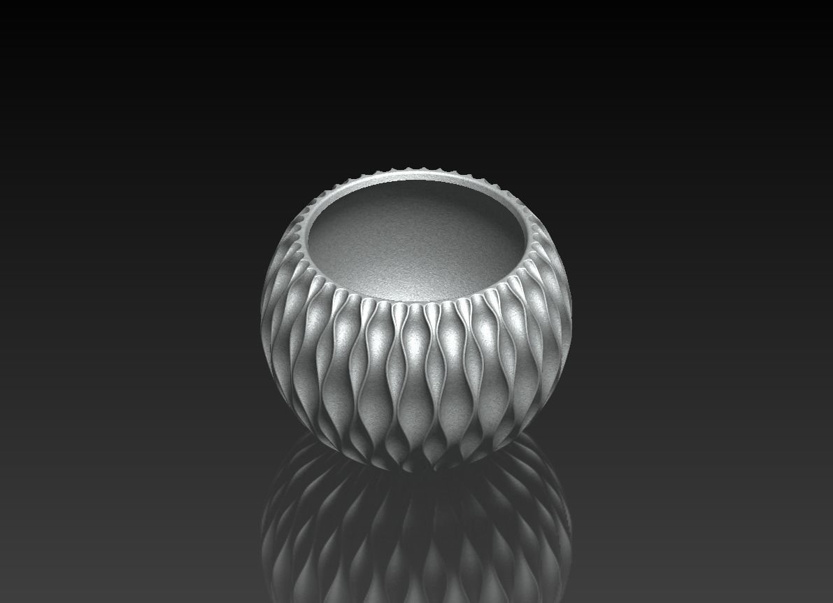 Flower pot 3D print model_4