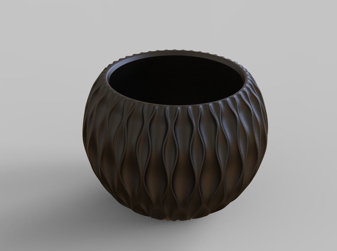 Flower pot 3D print model_8