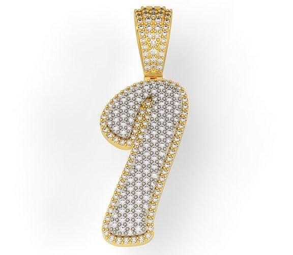 PAVE SETTING LETTER I 3D print model