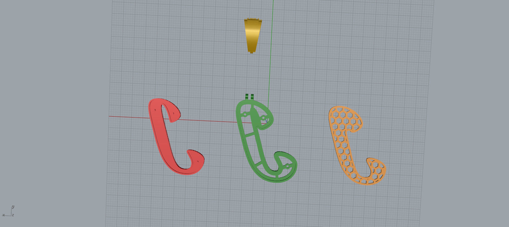 PAVE SETTING LETTER J 3D print model_5