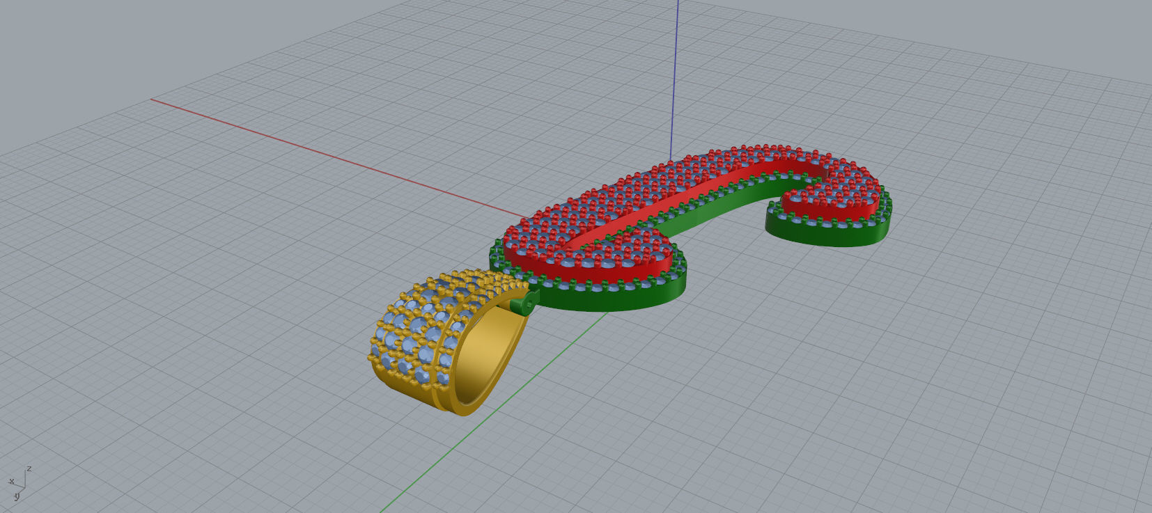 PAVE SETTING LETTER J 3D print model_6