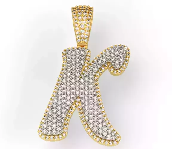 PAVE SETTING LETTER K