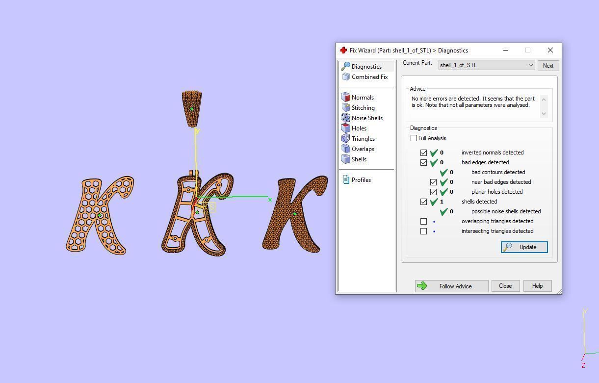 PAVE SETTING LETTER K 3D print model_10