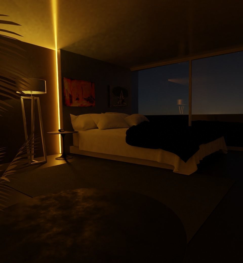 Bedroom with snow 3D model_1