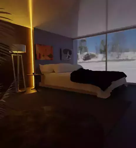 Bedroom with snow 3D model