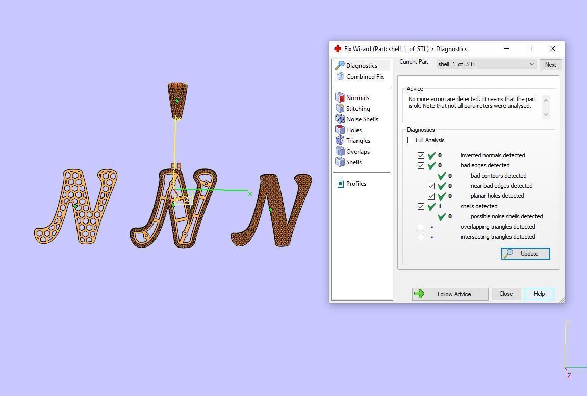 PAVE SETTING LETTER N  3D print model_11