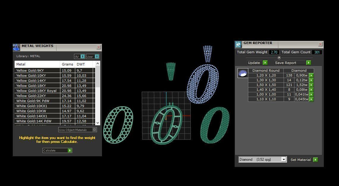 PAVE SETTING LETTER O 3D print model_11