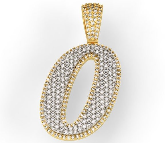 PAVE SETTING LETTER O 3D print model