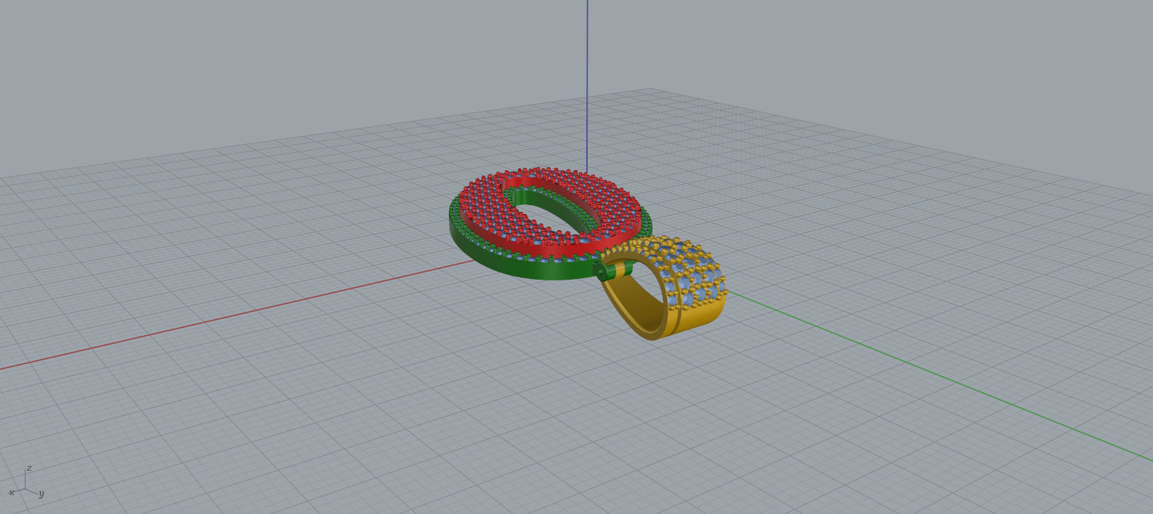 PAVE SETTING LETTER O 3D print model_4