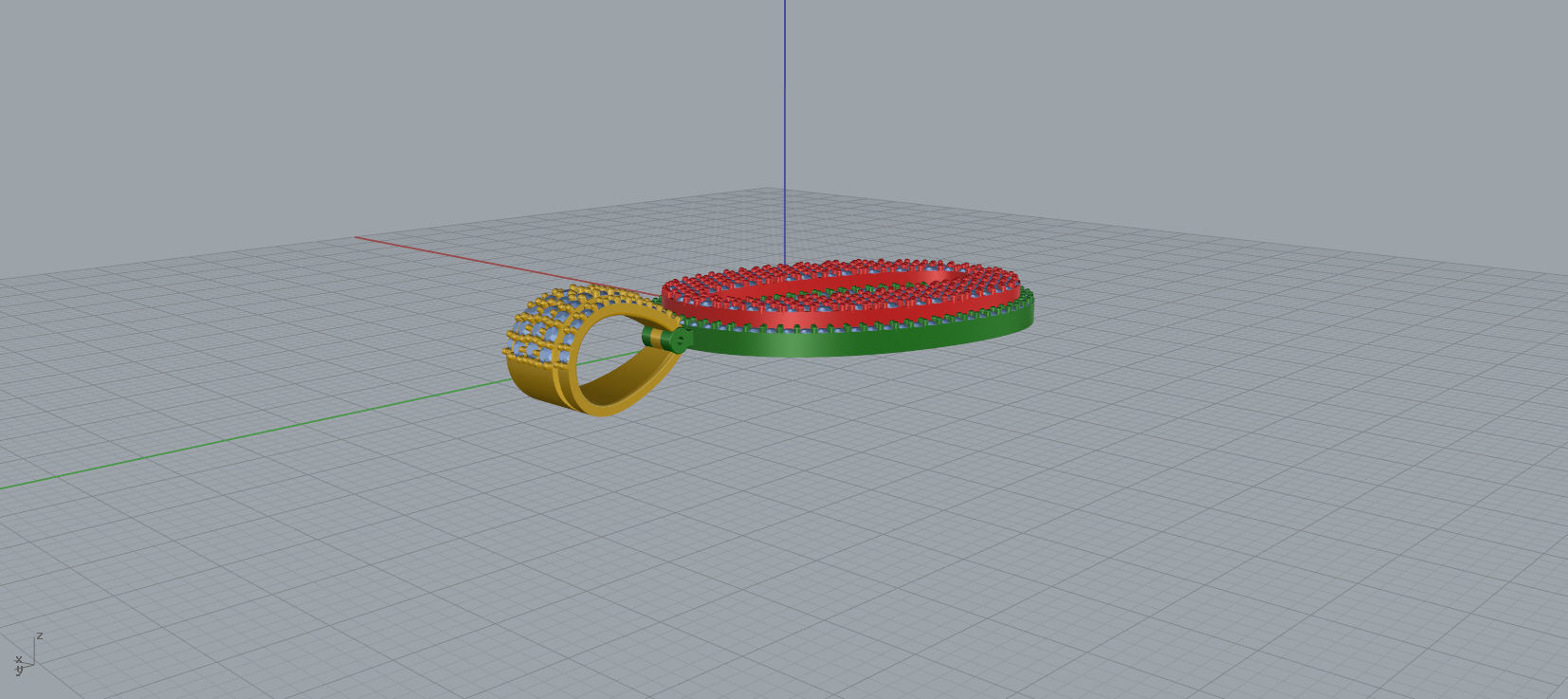 PAVE SETTING LETTER O 3D print model_3