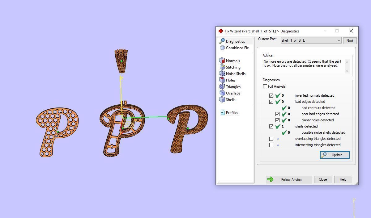 PAVE SETTING LETTER P 3D print model_11
