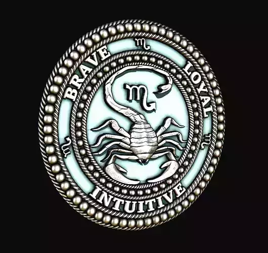 scorpio sign medal 62mm