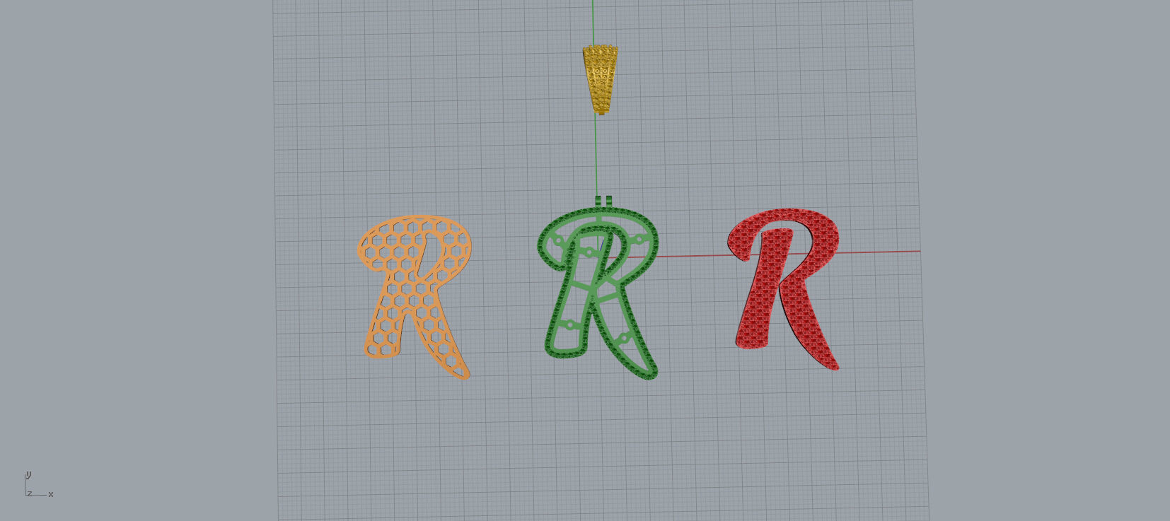 PAVE SETTING LETTER R 3D print model_10