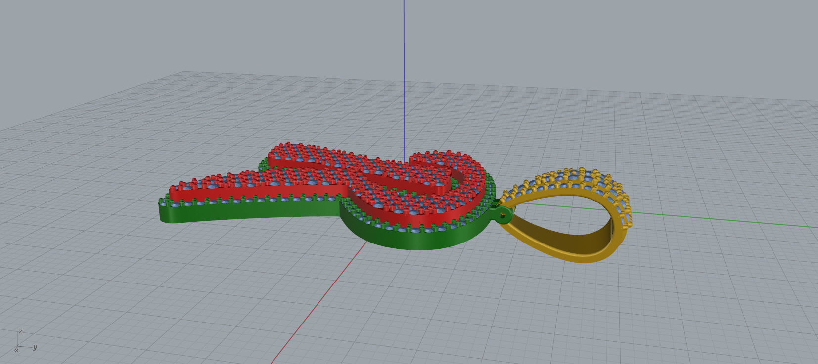 PAVE SETTING LETTER R 3D print model_5