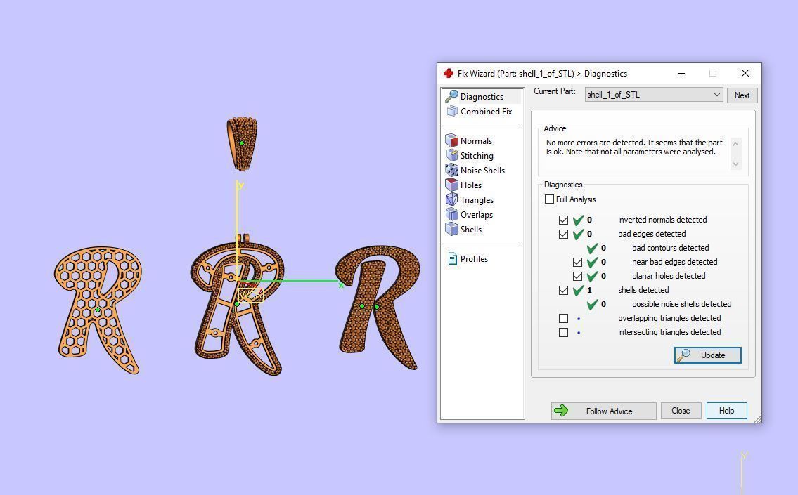 PAVE SETTING LETTER R 3D print model_2