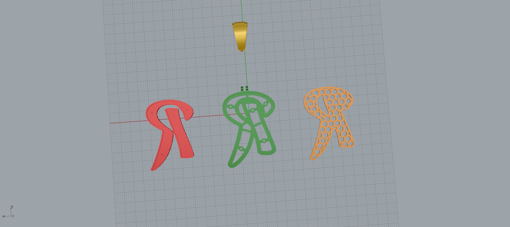 PAVE SETTING LETTER R 3D print model_11