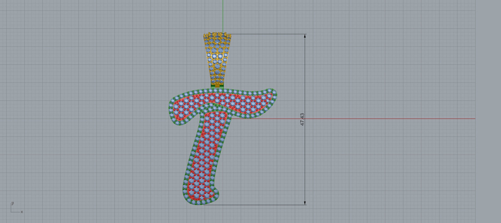 PAVE SETTING LETTER T 3D print model_8