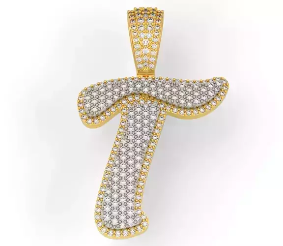 PAVE SETTING LETTER T