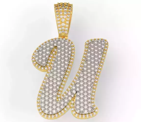 PAVE SETTING LETTER U