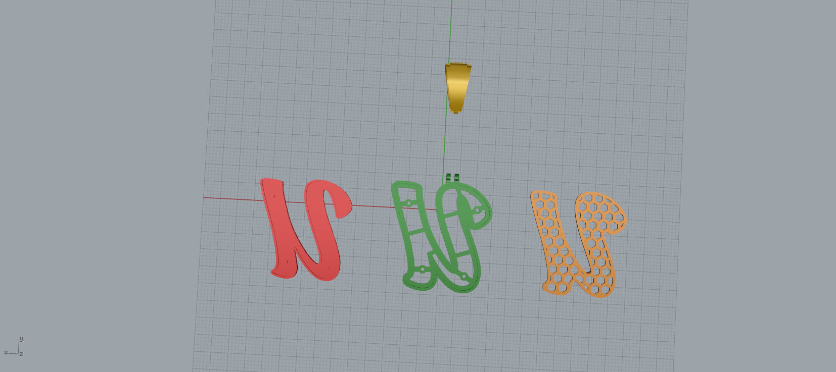 PAVE SETTING LETTER U 3D print model_11