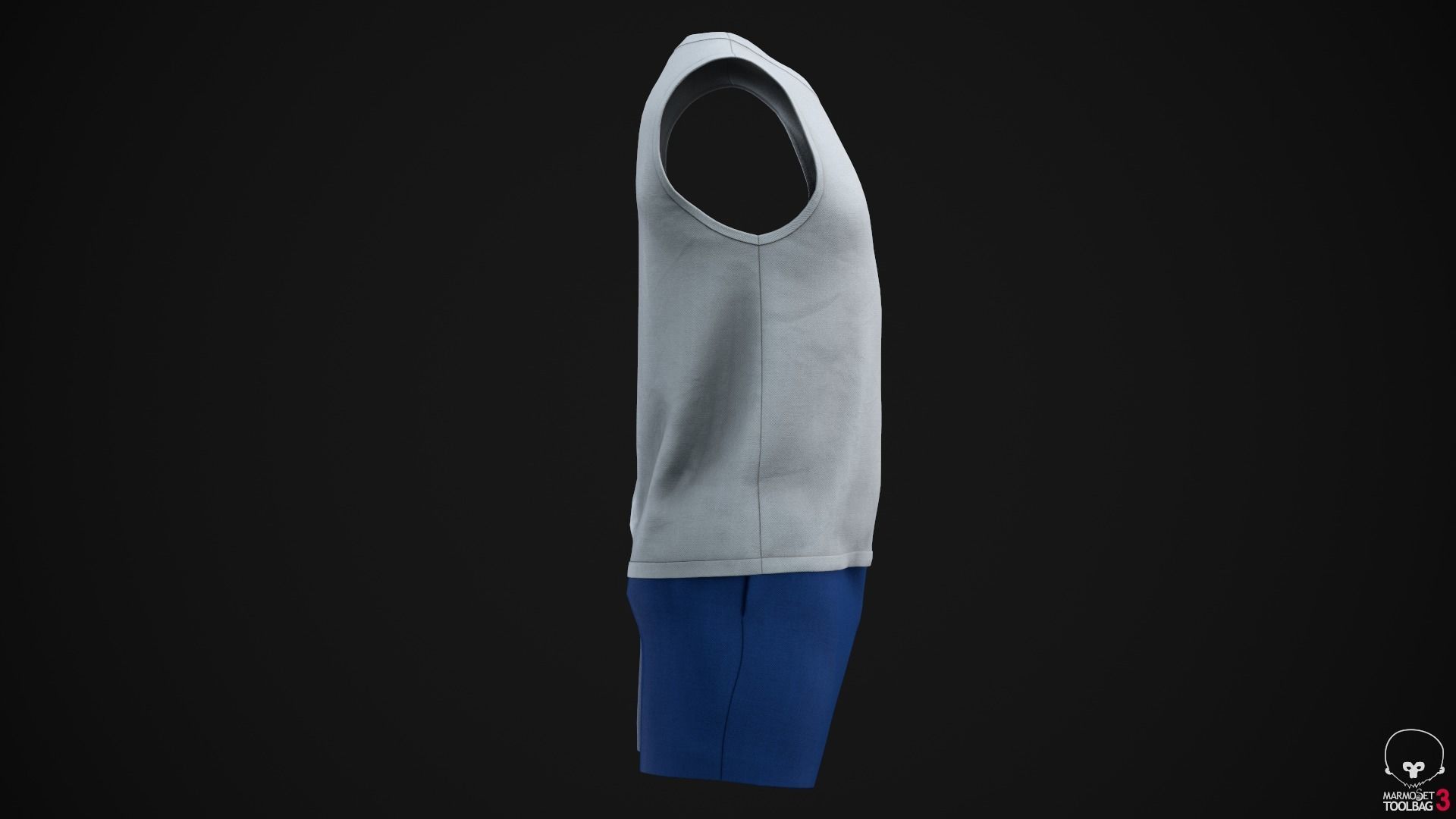 Shirt and shorts Low-poly 3D model_7