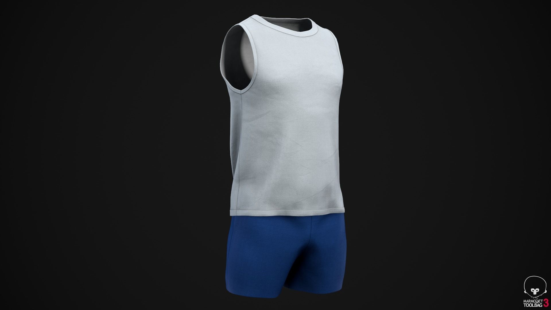 Shirt and shorts Low-poly 3D model_2