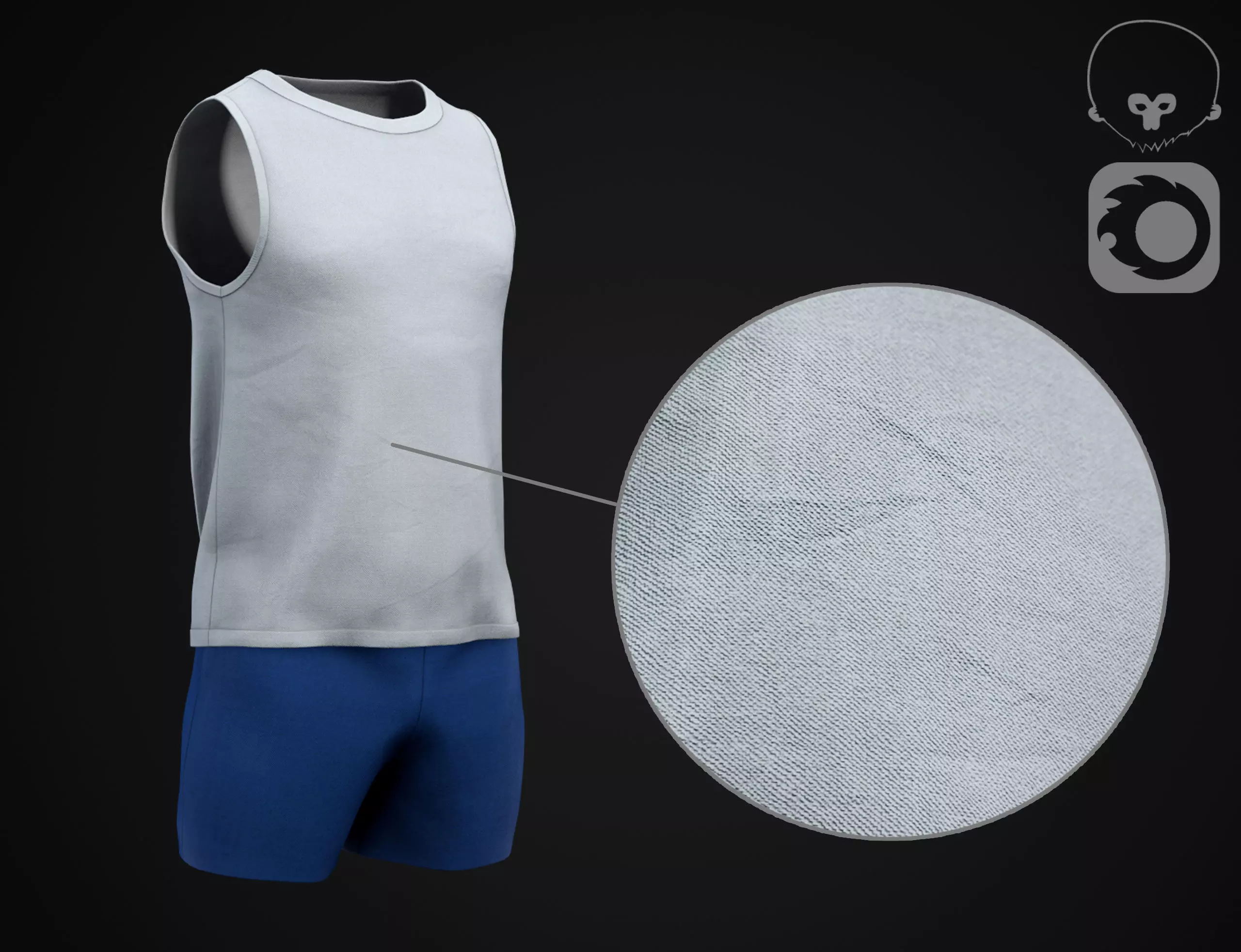 Shirt and shorts Low-poly 3D model_0
