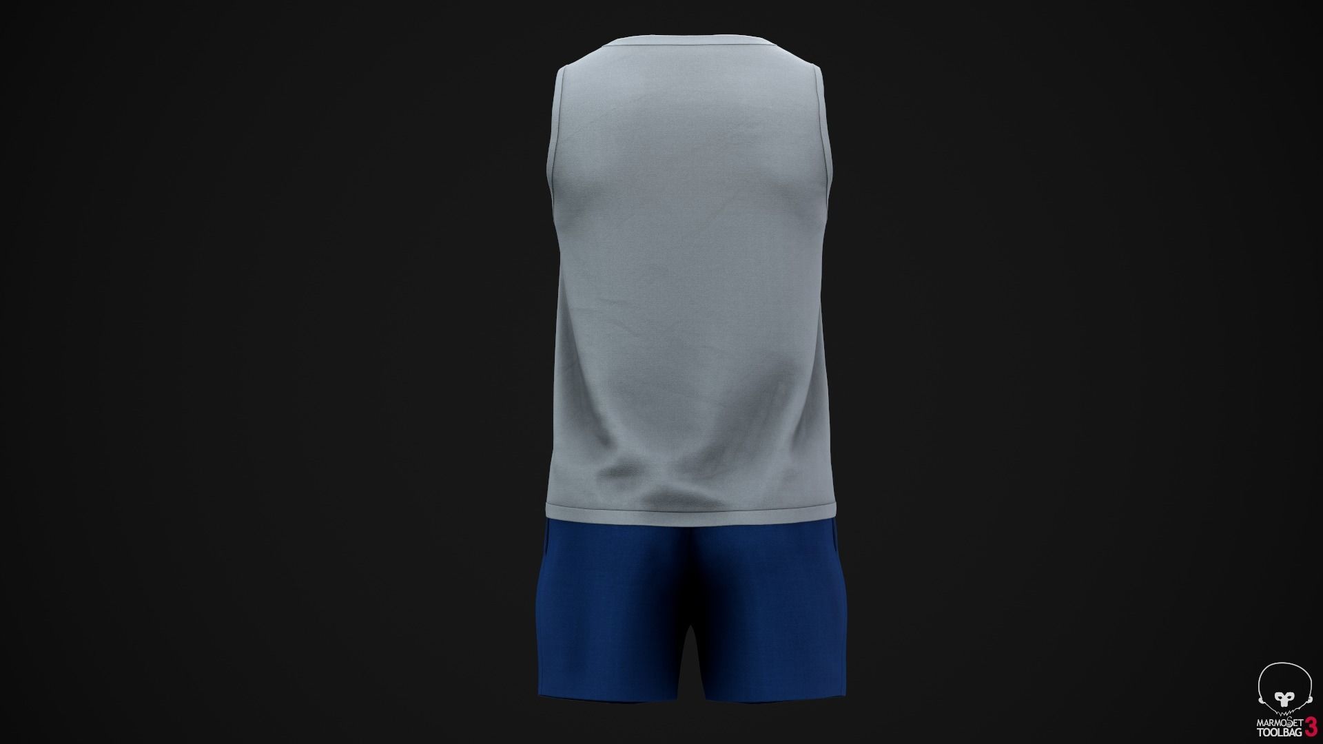 Shirt and shorts Low-poly 3D model_6