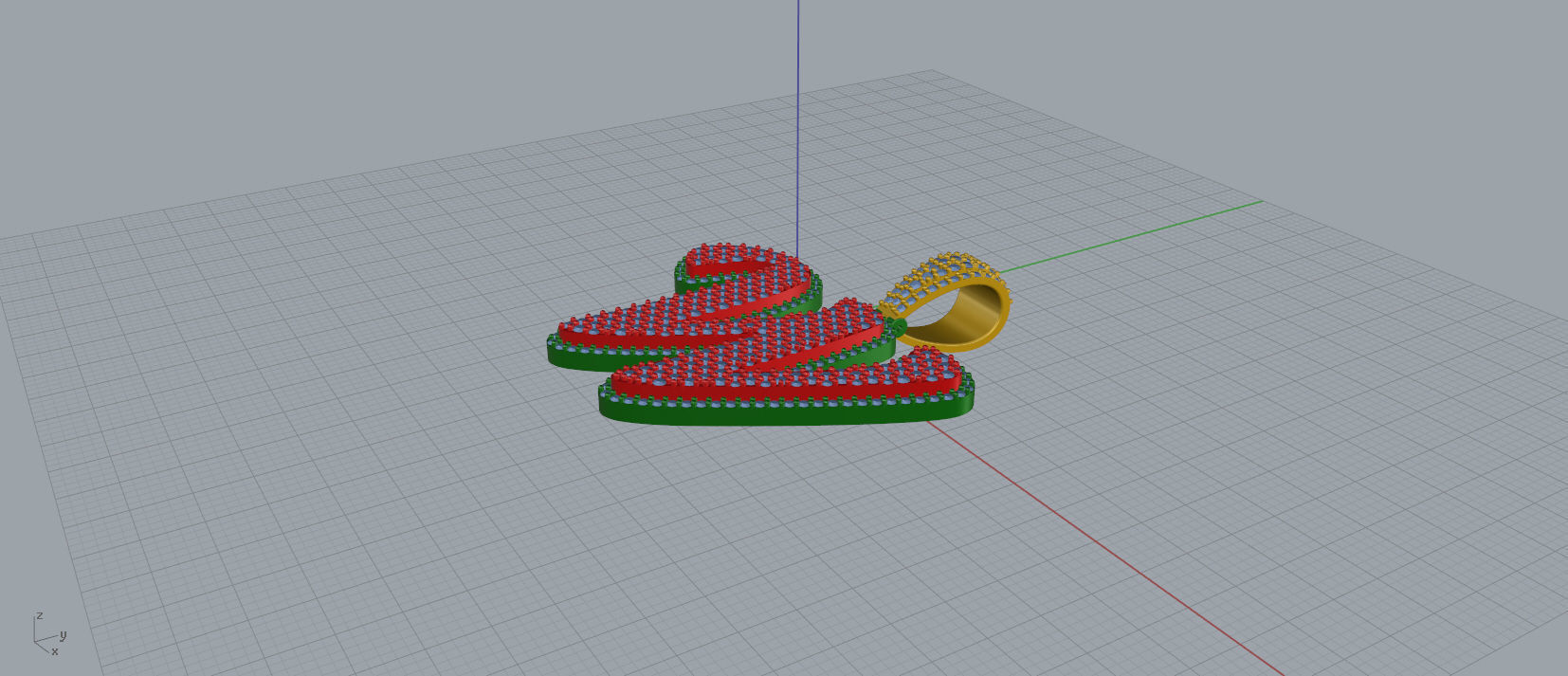 PAVE SETTING LETTER W 3D print model_7