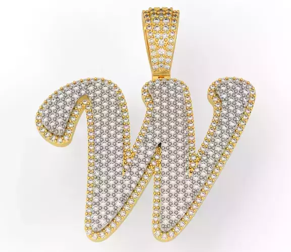 PAVE SETTING LETTER W