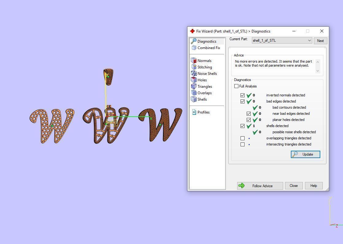 PAVE SETTING LETTER W 3D print model_2