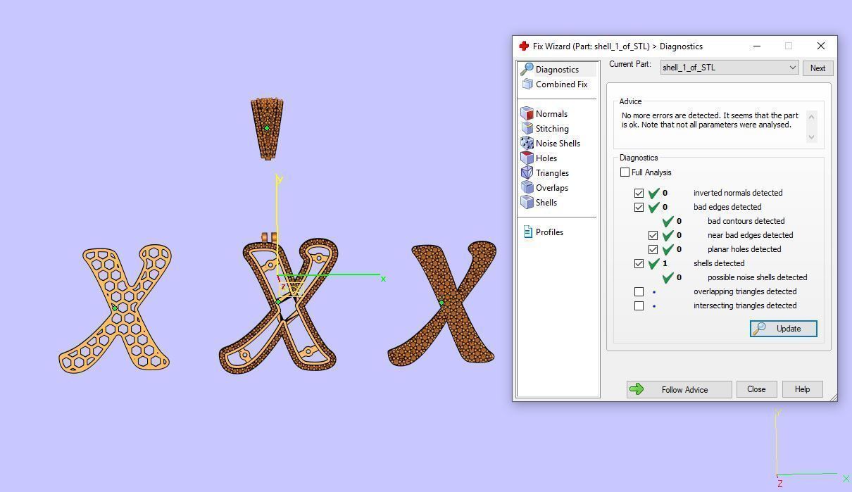PAVE SETTING LETTER X 3D print model_2
