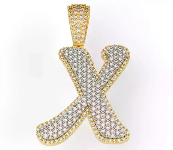 PAVE SETTING LETTER X