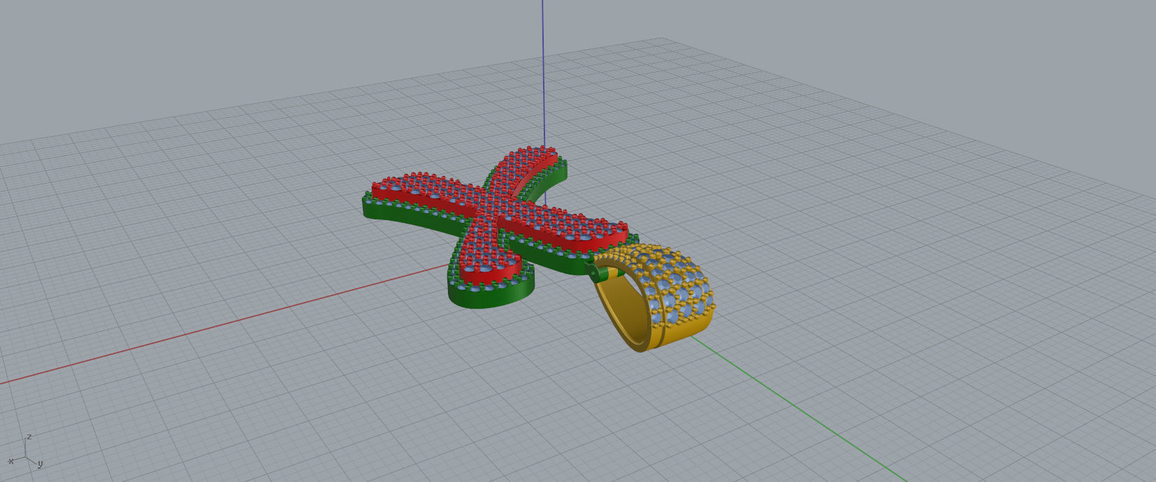 PAVE SETTING LETTER X 3D print model_6