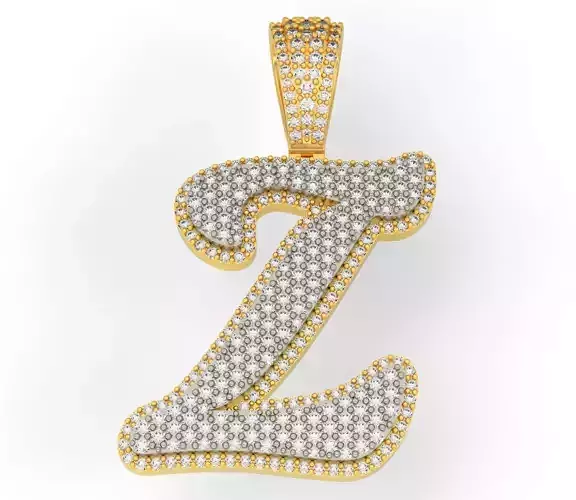 PAVE SETTING LETTER Z