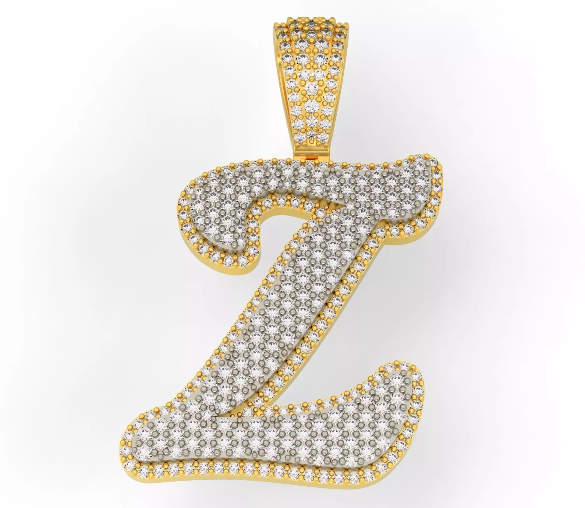 PAVE SETTING LETTER Z 3D print model_0