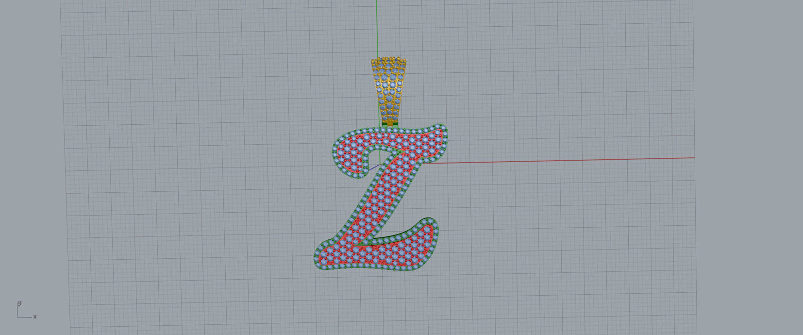 PAVE SETTING LETTER Z 3D print model_1
