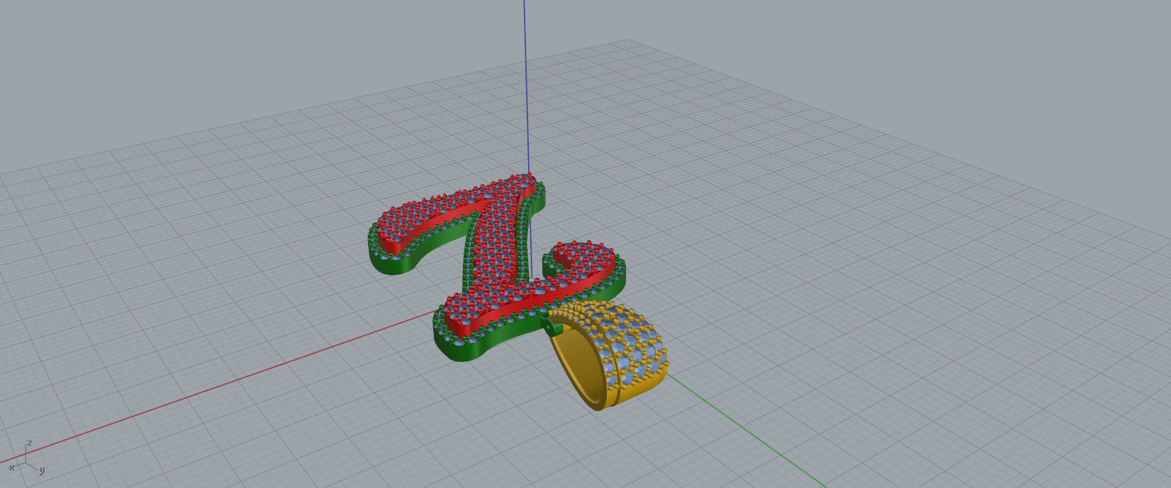PAVE SETTING LETTER Z 3D print model_6