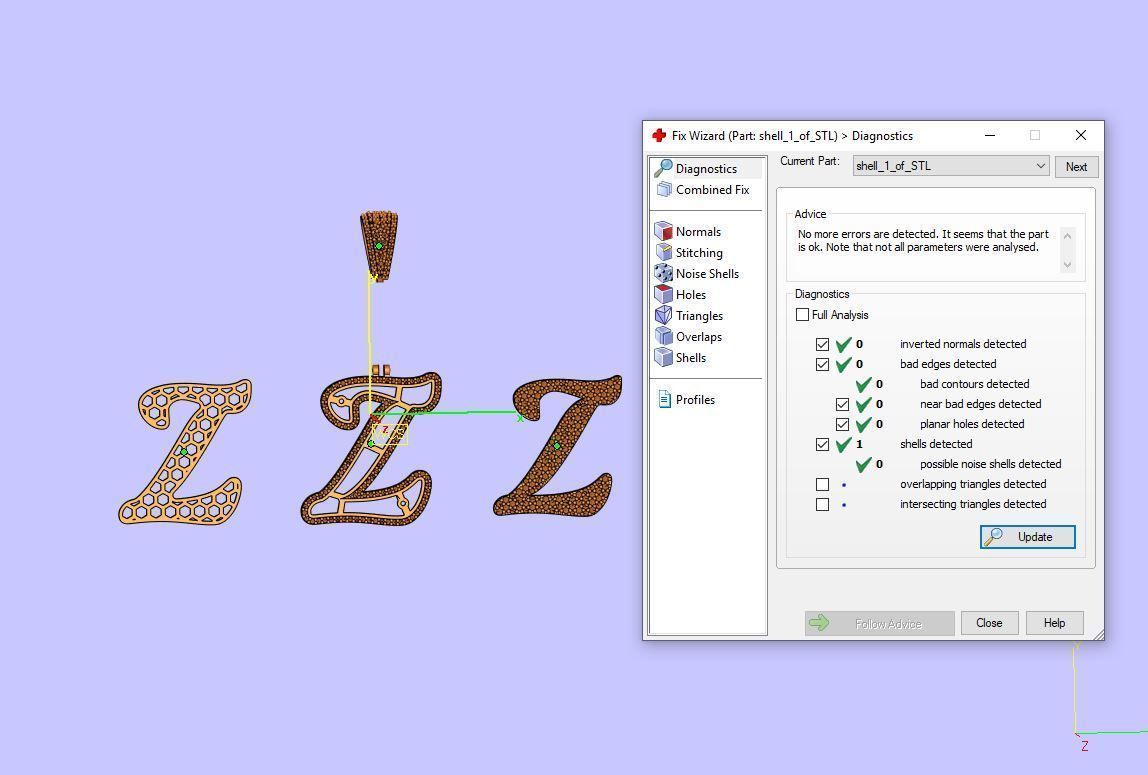 PAVE SETTING LETTER Z 3D print model_2