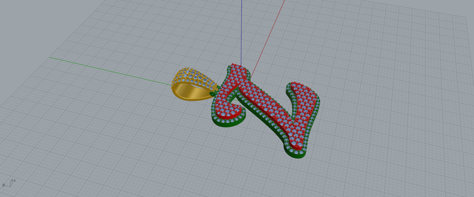 PAVE SETTING LETTER Z 3D print model_4